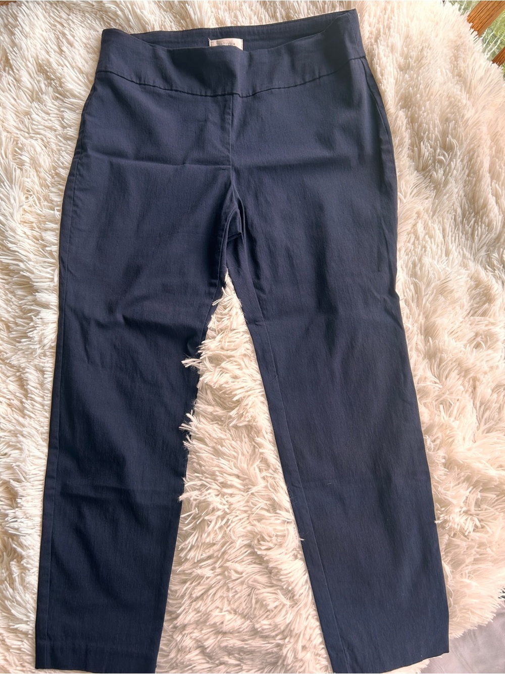 Navy Blue Straight-Leg Pull On
Pants - Size 10